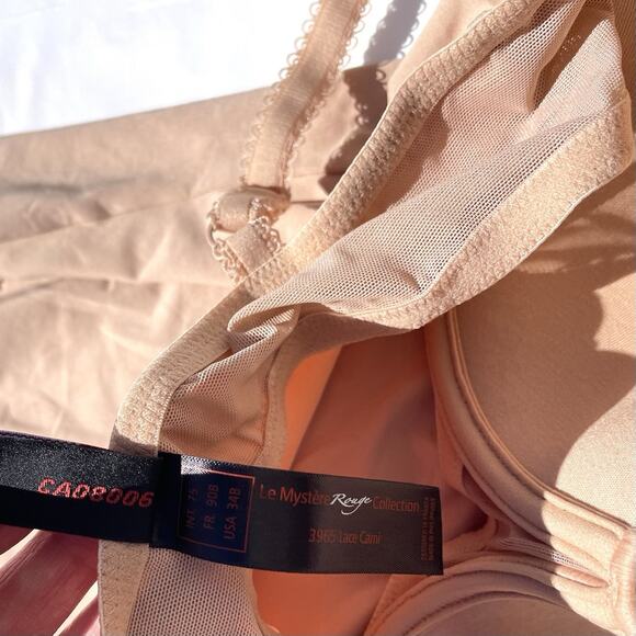 Le Mystere Rouge Lace Cami Top 34B Beige Underwire - Picture 5 of 5